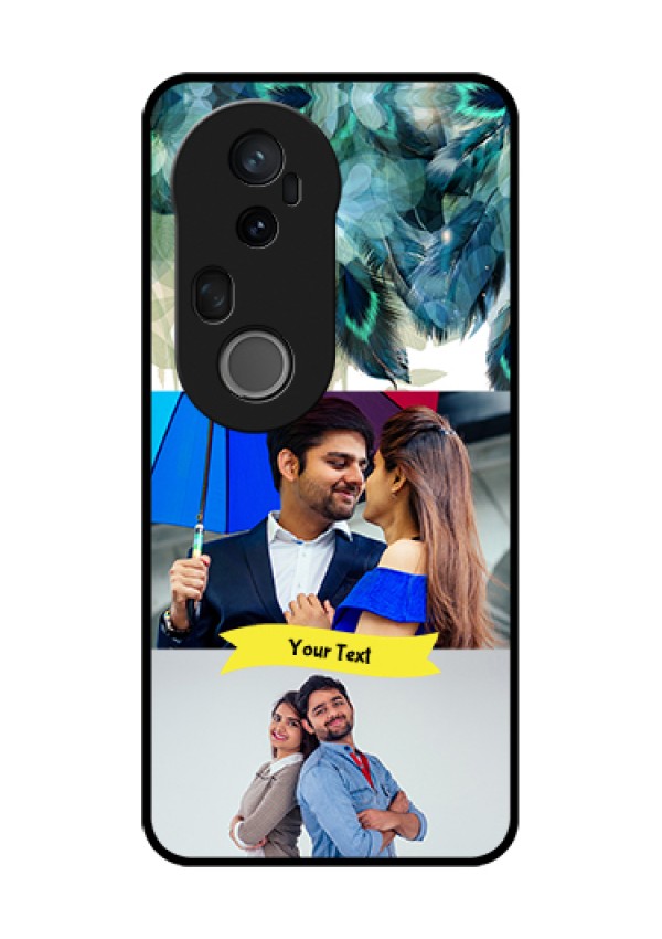 Vivo T4 Ultra 5G Custom Glass Phone Case - Image With Boho Peacock Feather Design