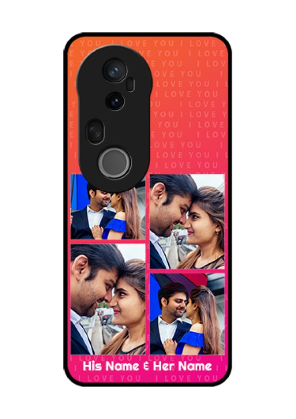Vivo T4 Ultra 5G Custom Glass Phone Case - I Love You Pink Design