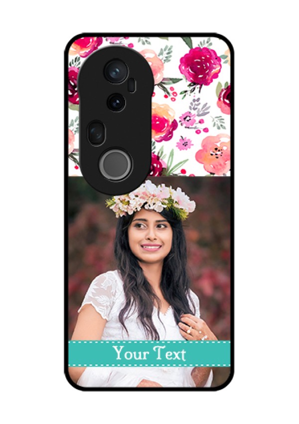 Vivo T4 Ultra 5G Custom Glass Phone Case - Water Colors Floral Design