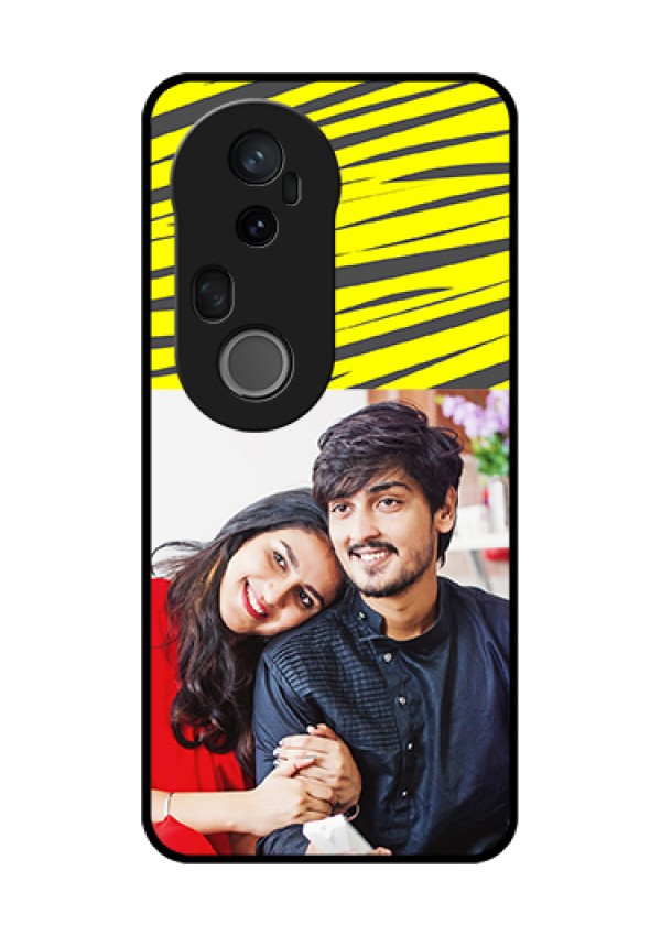 Vivo T4 Ultra 5G Custom Glass Phone Case - Yellow Abstract Design