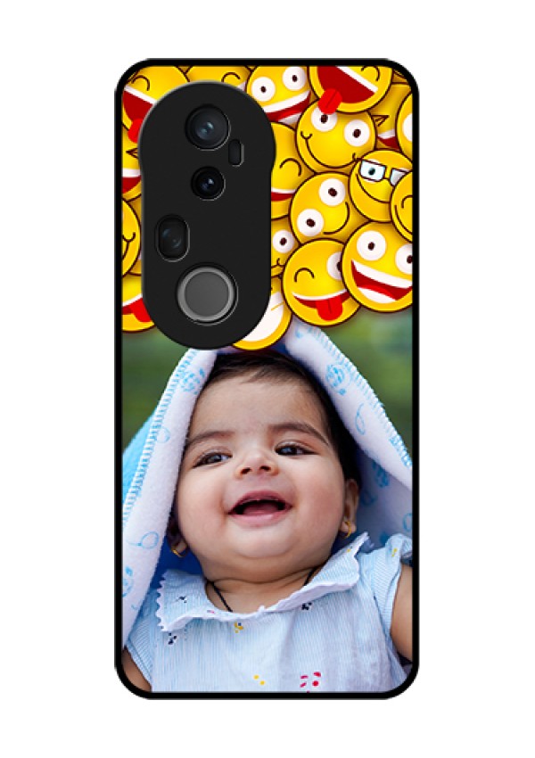 Vivo T4 Ultra 5G Custom Glass Phone Case - With Smiley Emoji Design