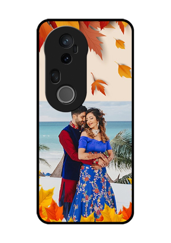 Vivo T4 Ultra 5G Custom Glass Phone Case - Autumn Maple Leaves Design