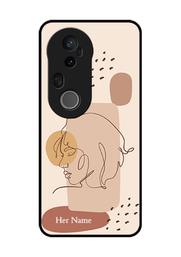 Vivo T4 Ultra 5G Custom Glass Phone Case - Calm Woman Line Art Design
