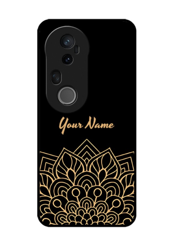Vivo T4 Ultra 5G Custom Glass Phone Case - Golden Mandala Design