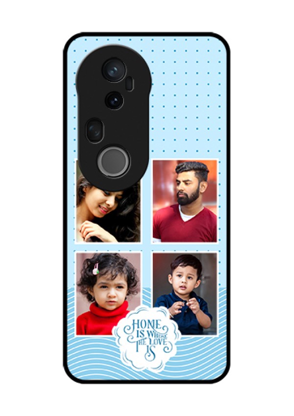 Vivo T4 Ultra 5G Custom Glass Phone Case - Cute Love Quote With 4 Pic Upload Design
