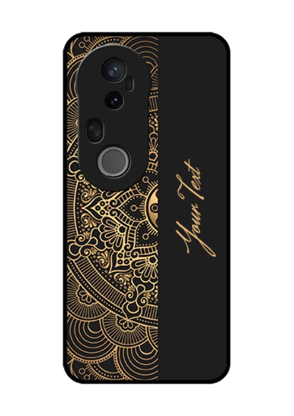 Vivo T4 Ultra 5G Custom Glass Phone Case - Mandala Art With Custom Text Design