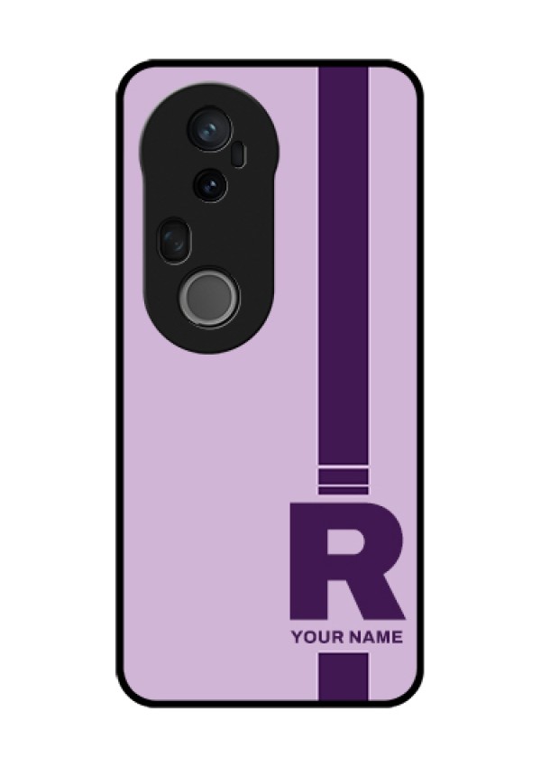 Vivo T4 Ultra 5G Custom Glass Phone Case - Simple Dual Tone Stripe With Name Design