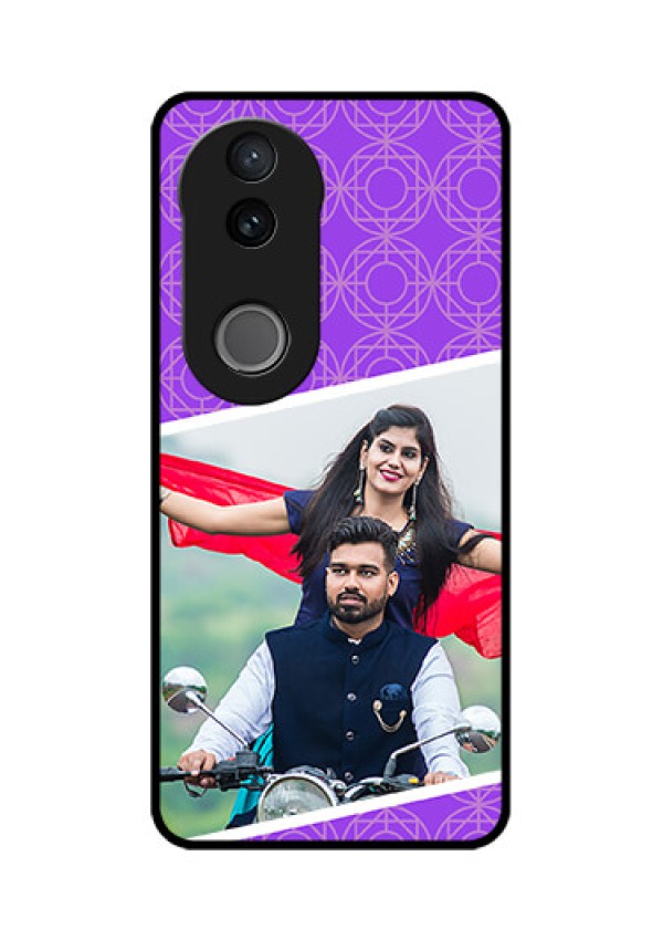 Vivo T4R 5G Custom Glass Phone Case - Violet Color Pattern Design