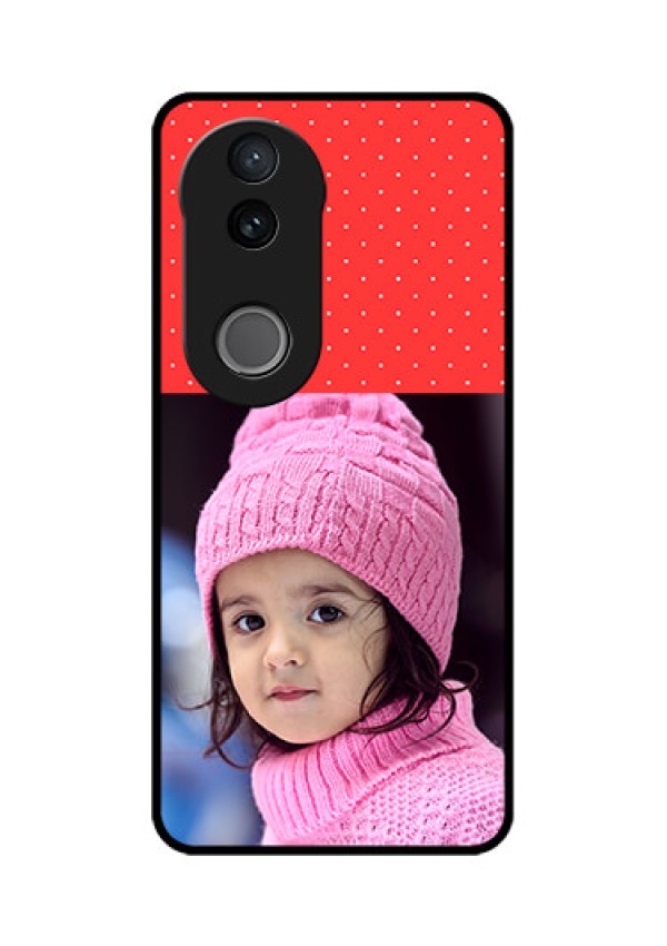 Vivo T4R 5G Custom Glass Phone Case - Red Pattern Design
