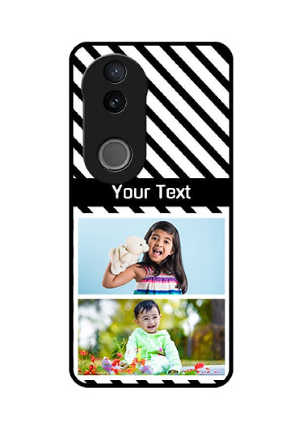 Vivo T4R 5G Custom Glass Phone Case - Black And White Stripes Design