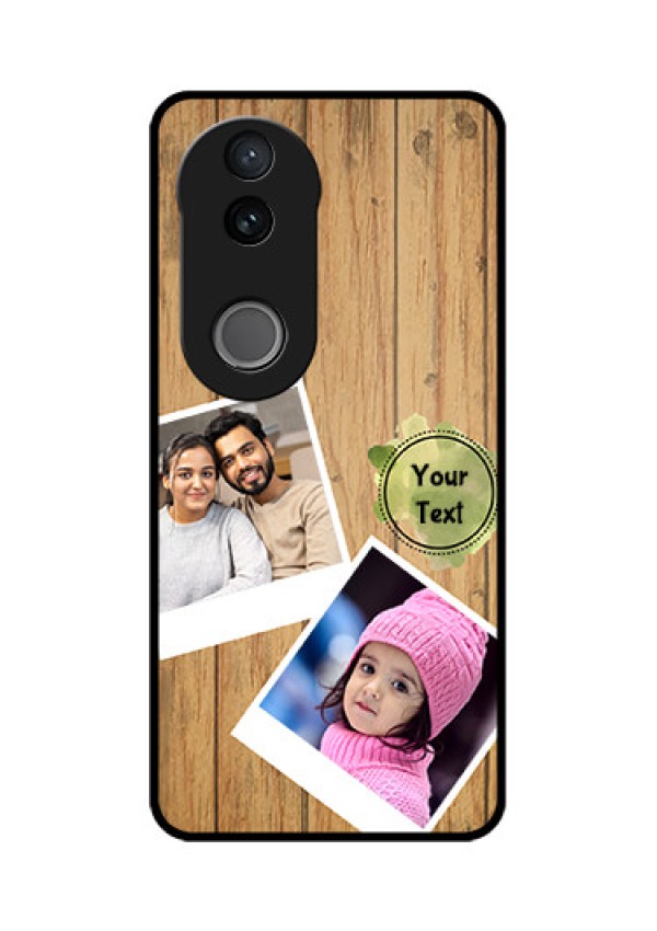 Vivo T4R 5G Custom Glass Phone Case - Wooden Texture Design