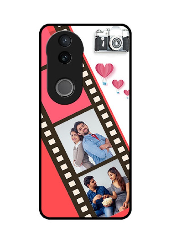 Vivo T4R 5G Custom Glass Phone Case - 3 Image Holder With Film Reel