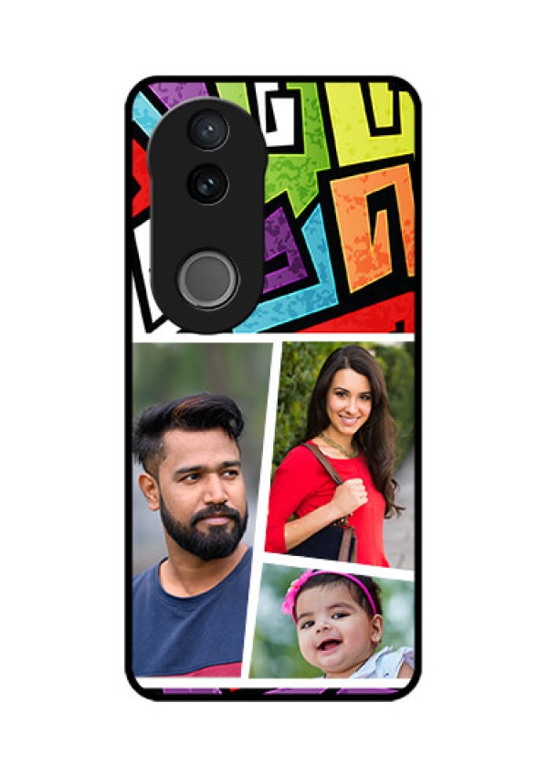 Vivo T4R 5G Custom Glass Phone Case - Graffiti Pattern Design
