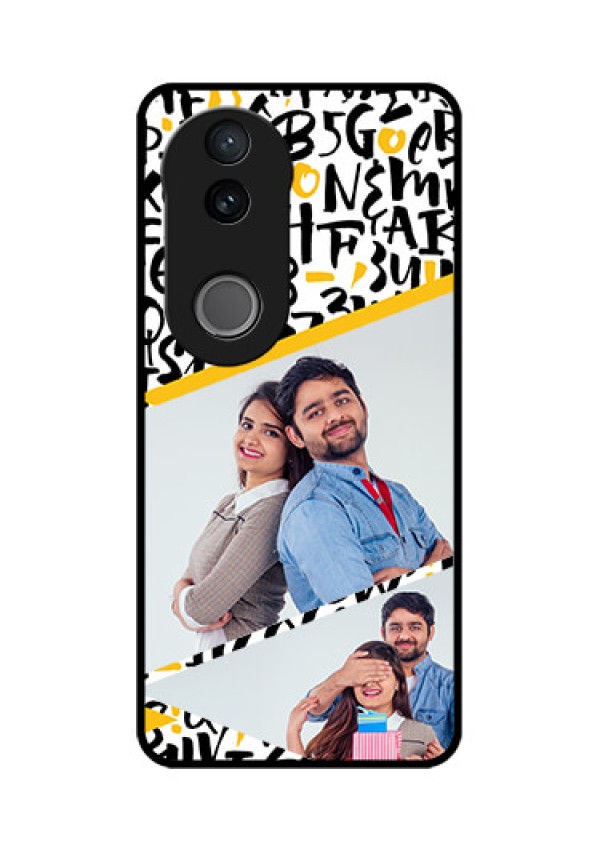 Vivo T4R 5G Custom Glass Phone Case - Letters Pattern Design