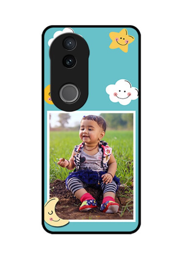 Vivo T4R 5G Custom Glass Phone Case - Smiley Kids Stars Design