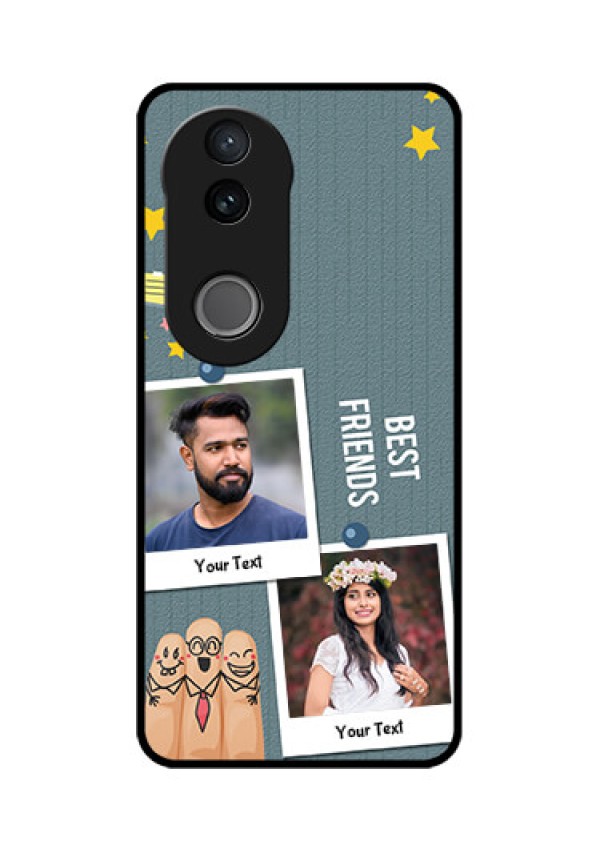 Vivo T4R 5G Custom Glass Phone Case - Sticky Frames And Friendship Design