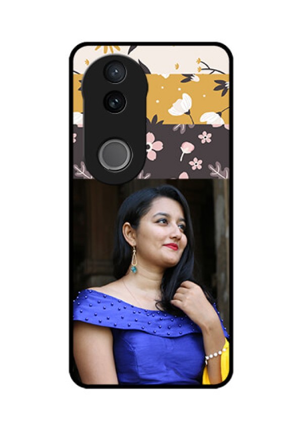 Vivo T4R 5G Custom Glass Phone Case - Stylish Floral Design