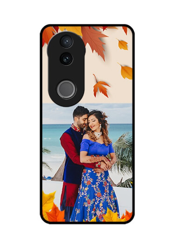 Vivo T4R 5G Custom Glass Phone Case - Autumn Maple Leaves Design