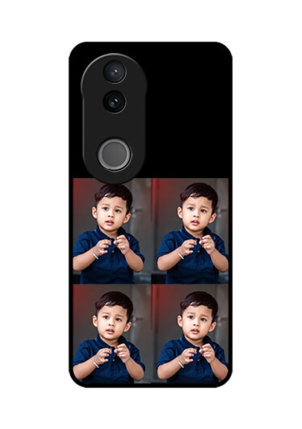 Vivo T4R 5G Custom Glass Phone Case - 4 Image Holder Design