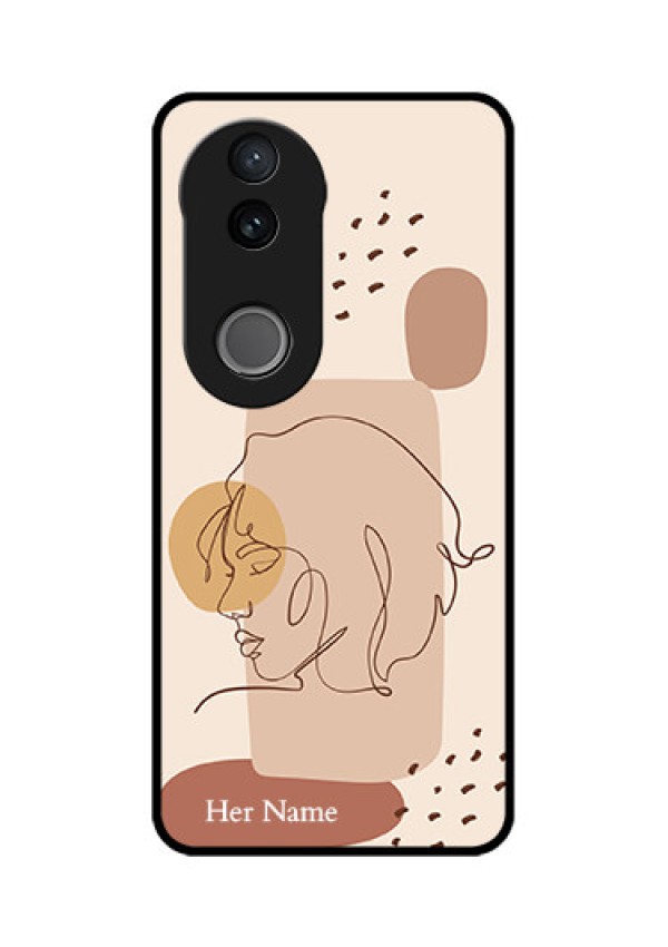 Vivo T4R 5G Custom Glass Phone Case - Calm Woman Line Art Design