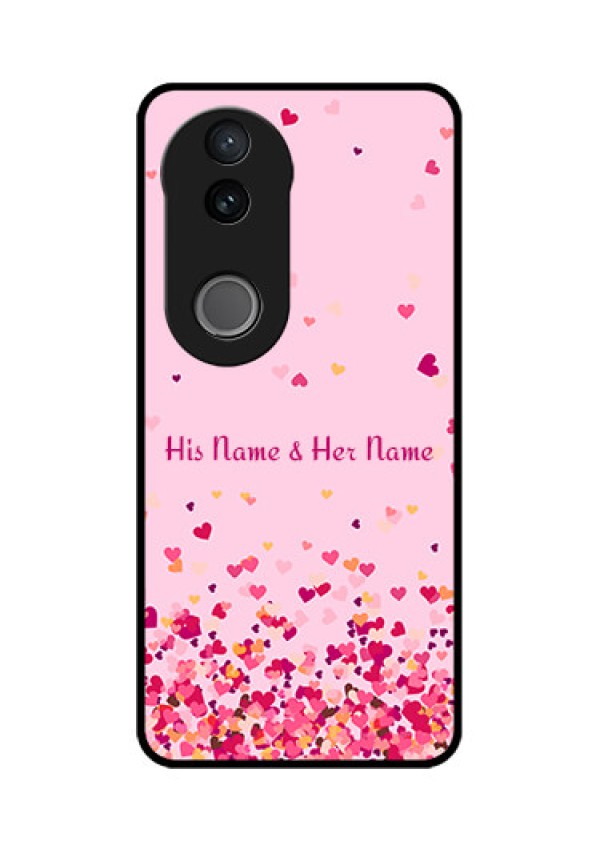 Vivo T4R 5G Custom Glass Phone Case - Floating Hearts Design