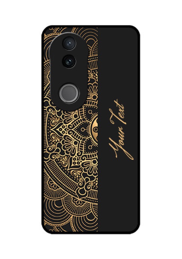 Vivo T4R 5G Custom Glass Phone Case - Mandala Art With Custom Text Design