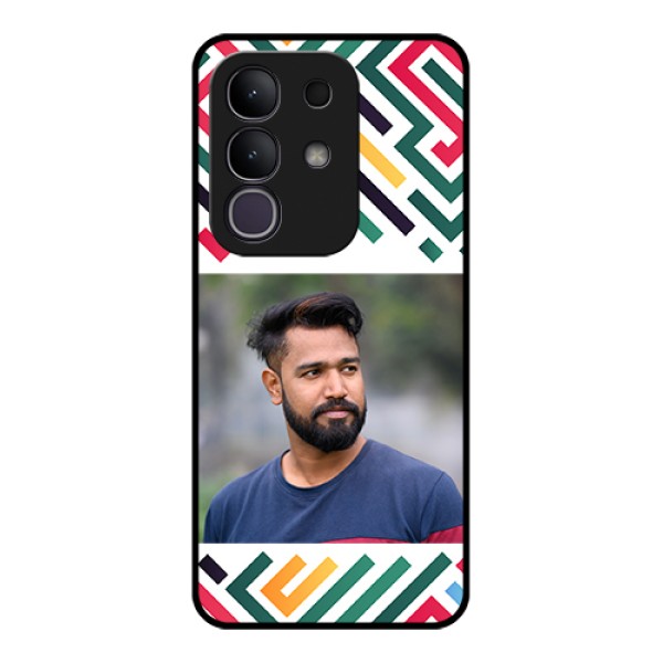 Vivo T4x 5G Custom Glass Phone Case - Colorful Maze Pattern Design Vivo T4x 5G Custom Glass Phone Case - Colorful Maze Pattern Design