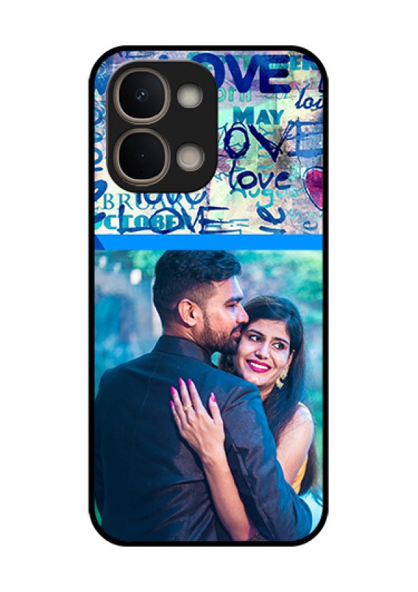 Vivo T5X 5G Custom Glass Phone Case - Colorful Love Design