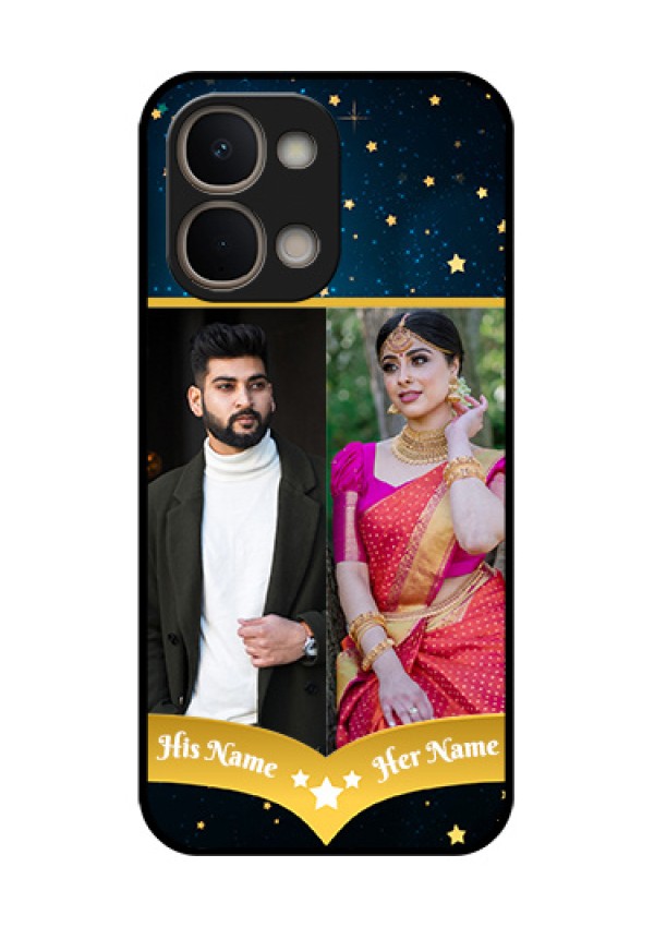 Vivo T5X 5G Custom Glass Phone Case - Galaxy Stars Backdrop Design
