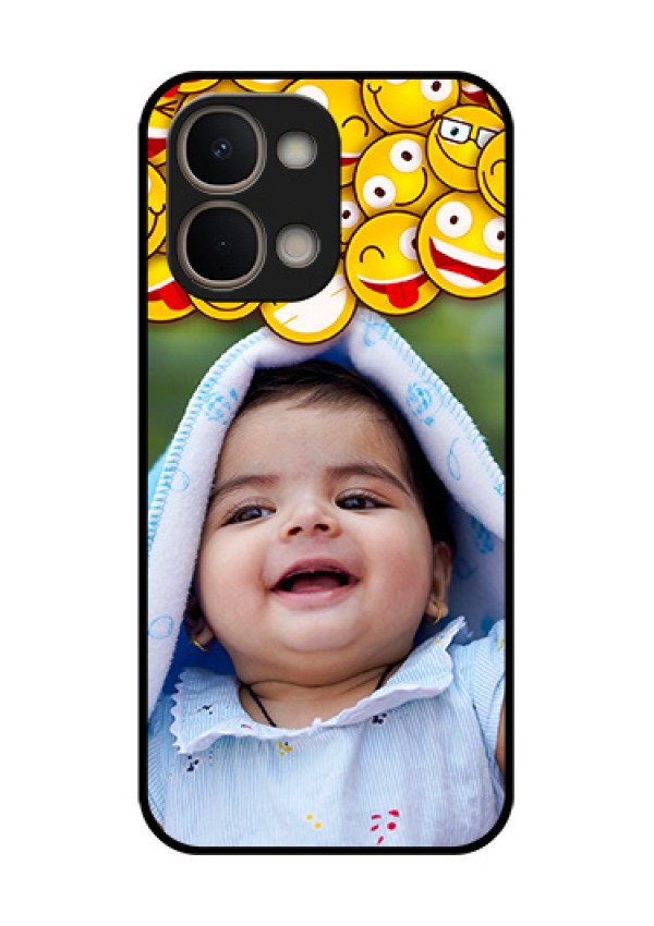 Vivo T5X 5G Custom Glass Phone Case - With Smiley Emoji Design