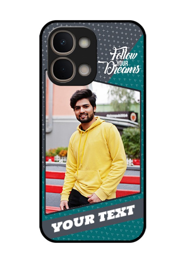 Vivo T5X 5G Custom Glass Phone Case - Background Pattern Design With Quote
