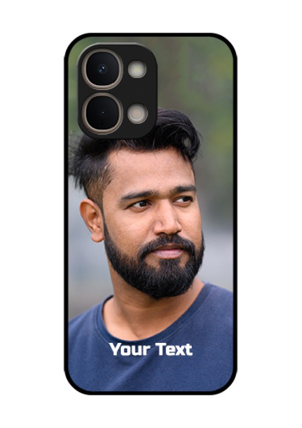 Vivo T5X 5G Custom Glass Phone Case - Photo With Text Design