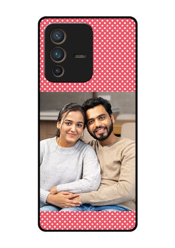 Vivo V23 Pro 5G Custom Glass Phone Case - White Dotted Design