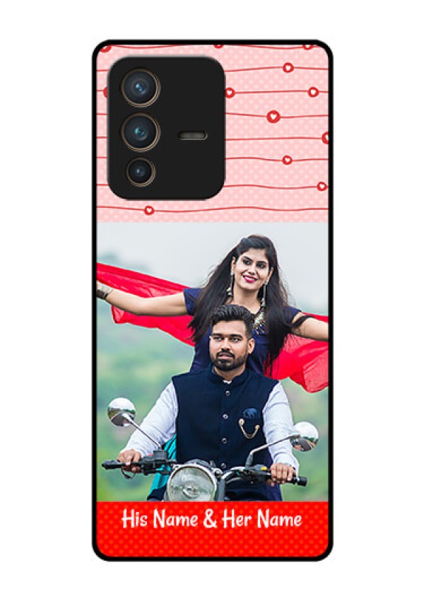 Vivo V23 Pro 5G Personalized Glass Phone Case - Red Pattern Case Design
