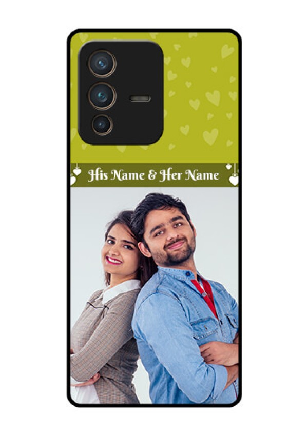 Vivo V23 Pro 5G Custom Glass Phone Case - You & Me Heart Design