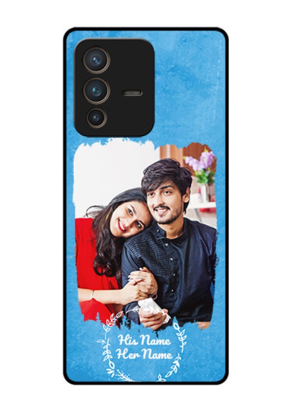 Vivo V23 Pro 5G Custom Glass Phone Case - Blue Color Vintage Design
