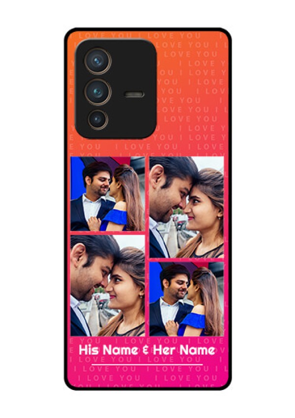 Vivo V23 Pro 5G Custom Glass Phone Case - I Love You Pink Design