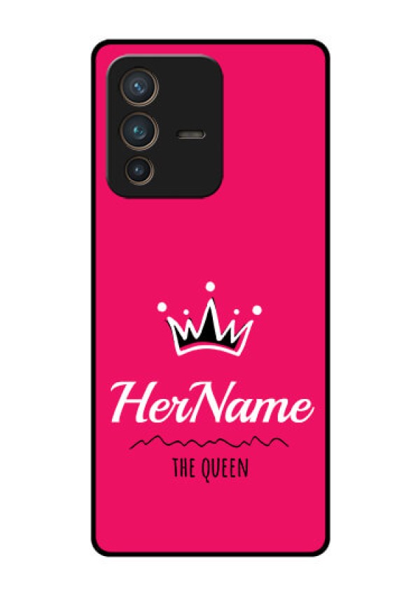 Vivo V23 Pro 5G Glass Phone Case Queen with Name