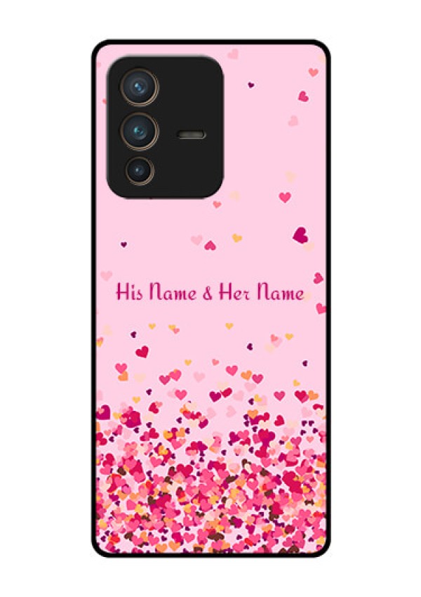 Vivo V23 Pro 5G Photo Printing on Glass Case - Floating Hearts Design