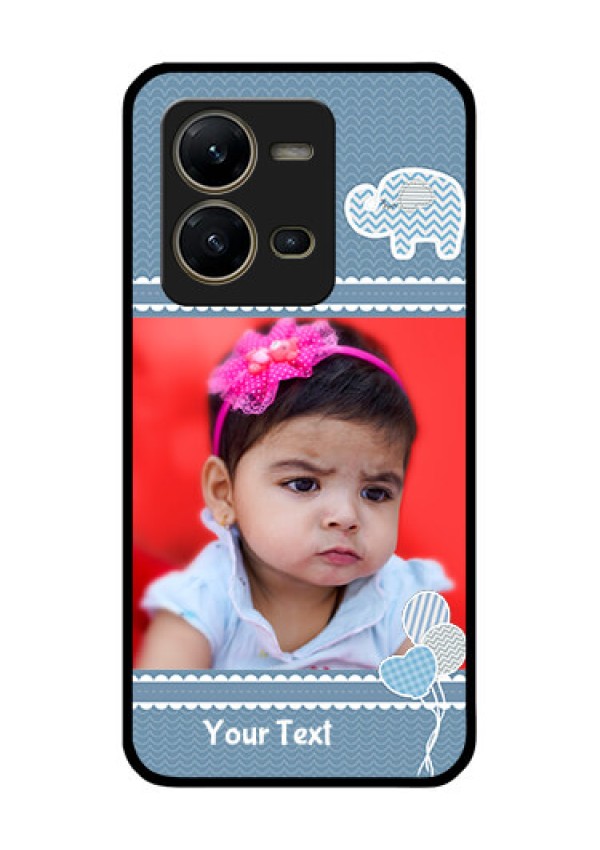 Vivo V25 5G Photo Printing on Glass Case - with Kids Pattern Design