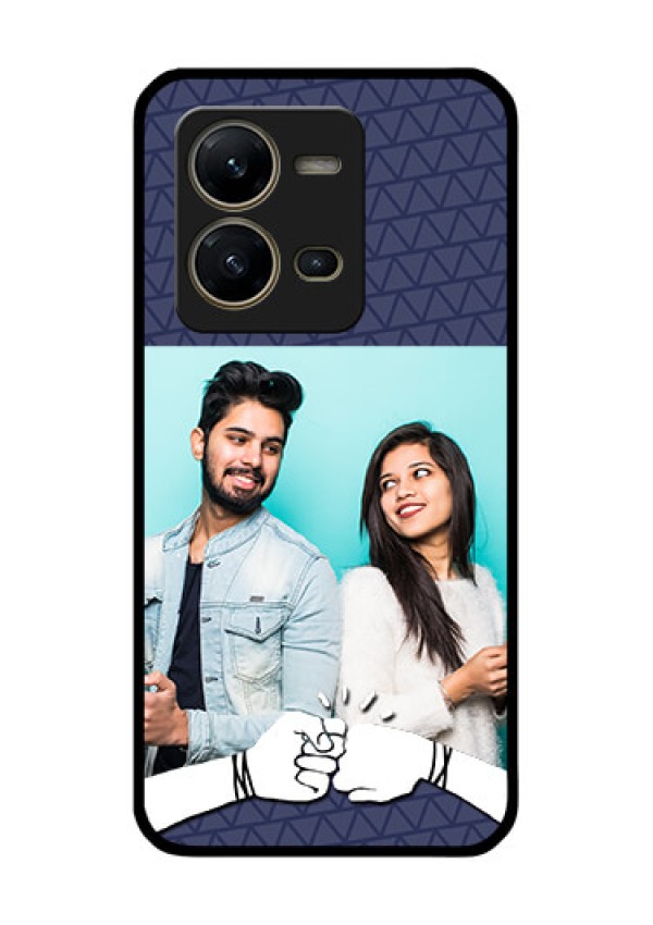 Vivo V25 5G Photo Printing on Glass Case - with Best Friends Design