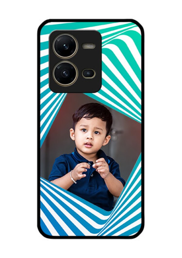 Vivo V25 5G Personalized Glass Phone Case - Abstract Spiral Design