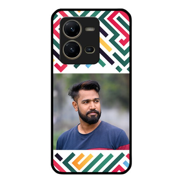 Vivo V25 5G Personalized Glass Phone Case - Colorful Maze Pattern Design Vivo V25 5G Personalized Glass Phone Case - Colorful Maze Pattern Design