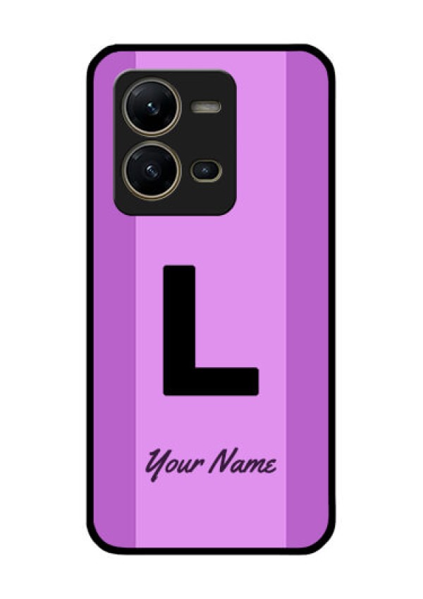 Vivo V25 5G Custom Glass Phone Case - Tricolor custom text Design