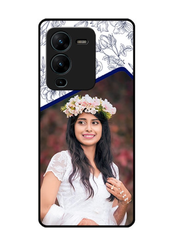 Vivo V25 Pro 5G Personalized Glass Phone Case - Premium Floral Design