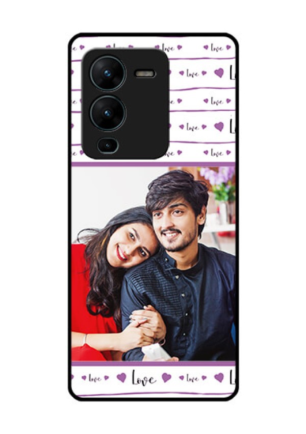 Vivo V25 Pro 5G Custom Glass Mobile Case - Couples Heart Design