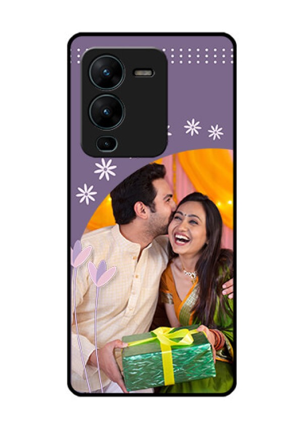 Vivo V25 Pro 5G Custom Glass Mobile Case - Lavender flowers design