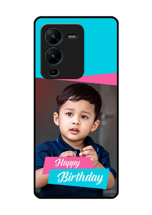 Vivo V25 Pro 5G Personalized Glass Phone Case - Image Holder with 2 Color Design