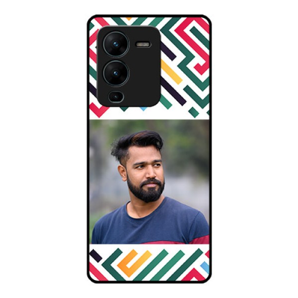Vivo V25 Pro 5G Personalized Glass Phone Case - Colorful Maze Pattern Design Vivo V25 Pro 5G Personalized Glass Phone Case - Colorful Maze Pattern Design
