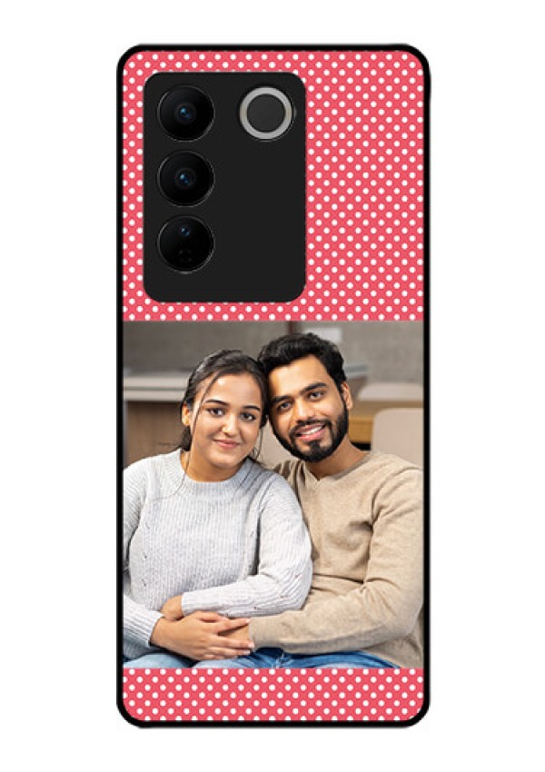 Vivo V27 Pro 5G Custom Glass Phone Case - White Dotted Design